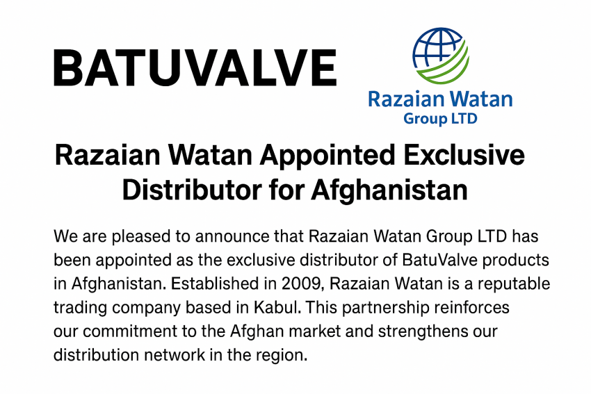 batuvalve afghanistan distributor announcement