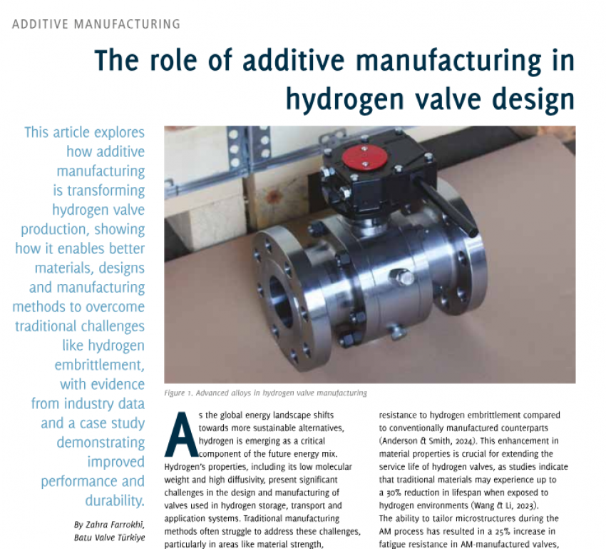 The role of Additive Manufacturing in Hydrogen Valve design